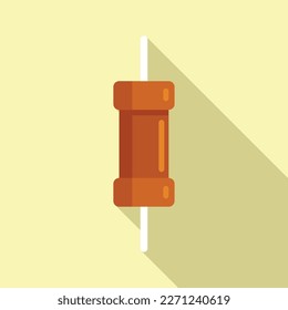 Microchip resistor icon flat vector. Electric circuit. Central computer