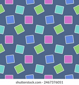 Microchip seamless pattern. Colorful chips endless repeatable background. Vector outline flat illustration.