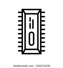 microchip semiconductor manufacturing line icon vector. microchip semiconductor manufacturing sign. isolated contour symbol black illustration