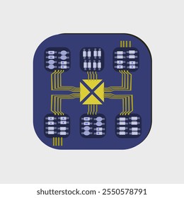 A microchip or semiconductor that have integrated circuit and other small parts electonic equipment in it
