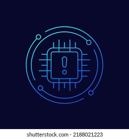 Microchip Supply Shortage Icon, Linear Design