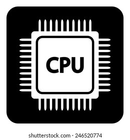 Microchip symbol button on white background. Vector illustration.