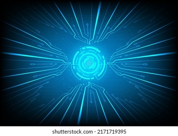 Microchip Technology Background, blue circuit board pattern perspective circle
