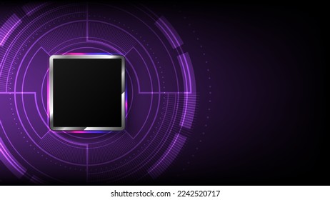 Microchip with technology background. Computer hardware innovation business. Abstract brain concept graphic vector 