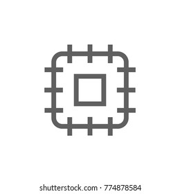 Microchip thin line icon vector