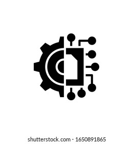 Microchip Vector Glyph Style Illustration. EPS 10