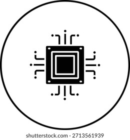 Ícone de vetor de microchip. Pode ser usado para impressão, aplicativos móveis e da Web.
