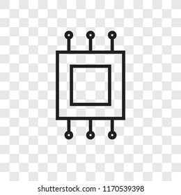 Microchip vector icon isolated on transparent background, Microchip logo concept