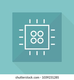 Microchip vector line icon