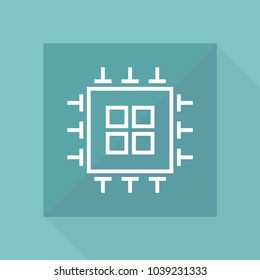 Microchip vector line icon