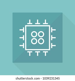 Microchip vector line icon