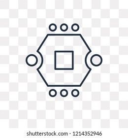 Microchip vector outline icon isolated on transparent background, high quality linear Microchip transparency concept can be used web and mobile