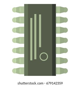 Microcircuit icon. Cartoon illustration of microcircuit vector icon for web