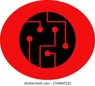 Microcircuit icon, processor icon, technology symbol. Motherboard, chip icon