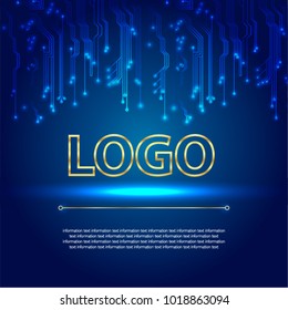 Microcircuit on a blue background