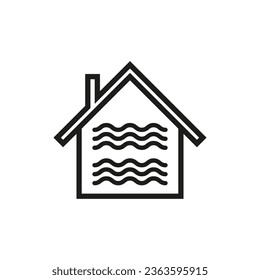 Microclimate home. Icon cooling apartment or home. House and fan icon. Symbol of air conditioning. Vector illustration. EPS 10.