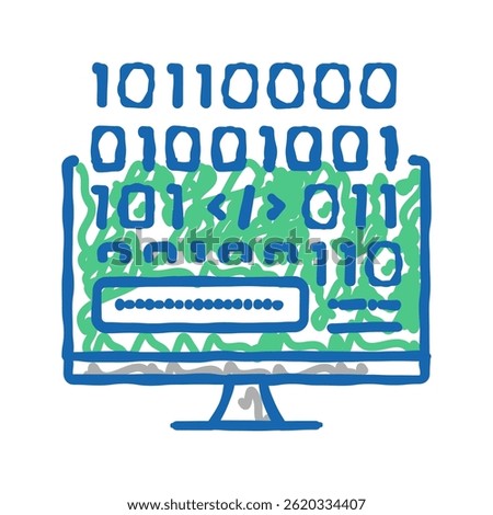 microcode development doodle icon sketch vector. microcode development sign. isolated symbol illustration