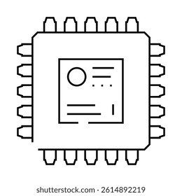 microcontroller electronic component line icon vector. microcontroller electronic component sign. isolated contour symbol black illustration