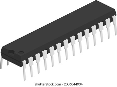 Microcontroller Vector graphics isolated electronic devices 