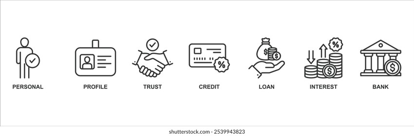 Conceito de ilustração de vetor de ícone da Web de banner de microcrédito com ícone