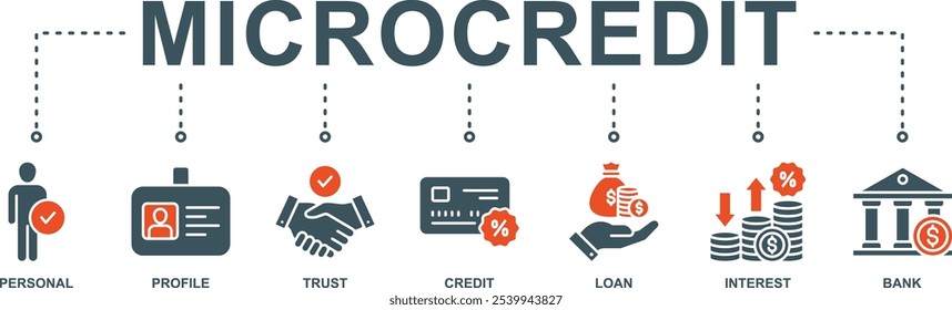 Microcredit banner web icon vector illustration concept with icon