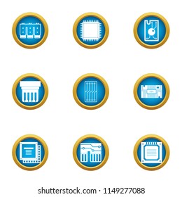 Microcrystal icons set. Flat set of 9 microcrystal vector icons for web isolated on white background