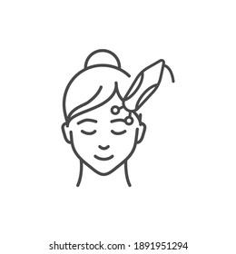 Microcurrent therapy face color line icon. Skin care. SPA, Cosmetic procedures. Pictogram for web page, mobile app, promo. UI UX GUI design element. Editable stroke.