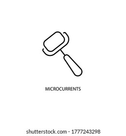 Microcurrents, facial massager simple thin line icon vector illustration