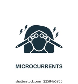 Microcurrents icon. Monochrome simple sign from cosmetology collection. Microcurrents icon for logo, templates, web design and infographics.