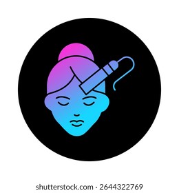 Microdermoabrasão Esfoliação Wand Representando Renovação da Pele e ícone de Rejuvenescimento com traço editável.