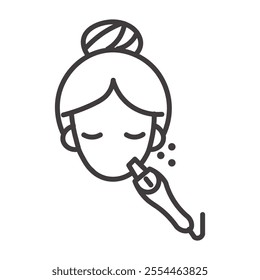 Microdermabrasion thin liner icon vector.