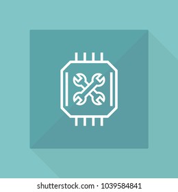 Microelectronic chipset vector icon