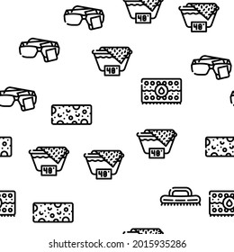 Microfiber For Clean Vector Seamless Pattern Thin Line Illustration