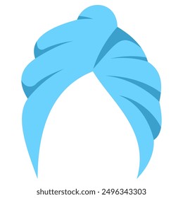 Microfiber hair towel vector cartoon illustration isolated on a white background.