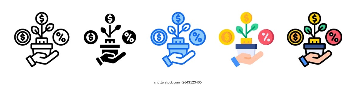 Mikrofinanz-Icon-Element für Design Multiple Style