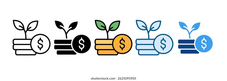 Microfinance Icon Set Multiple Style Collection