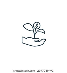 Microfinance outline icon. Monochrome simple sign from charity and non-profit collection. Microfinance icon for logo, templates, web design and infographics.