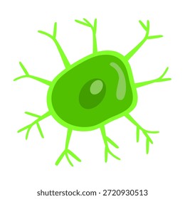 Microglia Cell Illustration, una clave para desbloquear la función cerebral, el aprendizaje y la investigación neurológica, originalmente diseñada como Arte vectorial escalable