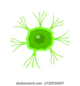 Microglia Cell Illustration for scientific studies, medicine, and biology concepts, showcasing neural networks and brain activity in an impactful visual element