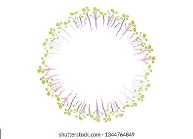 Microgreen logo for your design. Hand drawn illustration