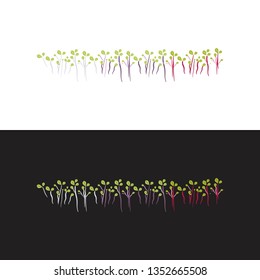 Microgreen logo for your design. Hand drawn illustration