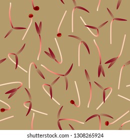 Microgreens Red Amaranth. Sprouting seeds of a plant. Seamless pattern. Vitamin supplement, vegan food