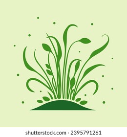 Microgreens Vector Green Color Icon. Healthy Nutrition Logo. Organic Food. Srping Theme