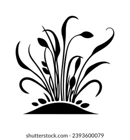 Microgreens Vector Icon. Black Contour on White Background. Healthy Nutrition Logo. Organic Food