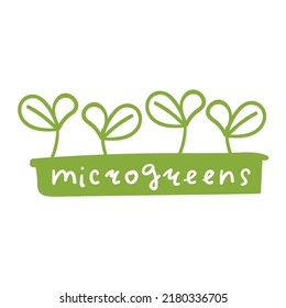 Mikrogrün. Vektorsymbol auf weißem Hintergrund.