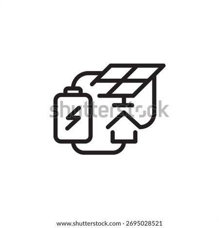 Microgrid icon symbolizing localized energy generation and resilience, representing modern distributed power networks, specialized smart grid technology, and sustainable self-sufficient systems.