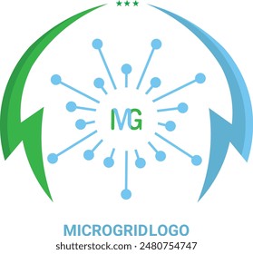 Microgrid logo vector art in illustration