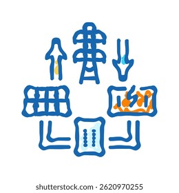 microgrids electric grid doodle icon sketch vector. microgrids electric grid sign. isolated symbol illustration