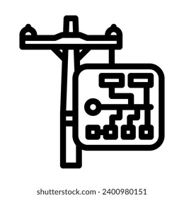 microgrids electric line icon vector. microgrids electric sign. isolated contour symbol black illustration