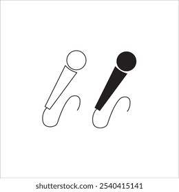 Microhone in line and flat style